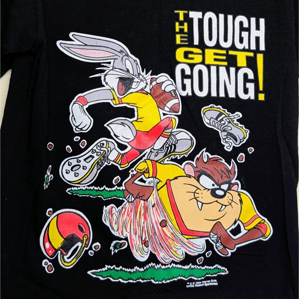 Vintage University Nebraska Taz Bugs Tough Get Going Single Stitch Youth Small - Picture 11 of 11